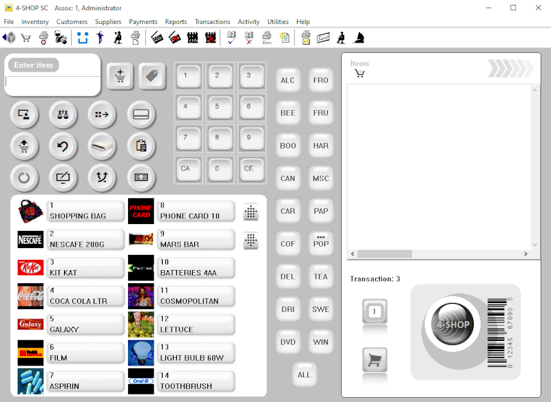 4-Shop SC Point of sale screenshot